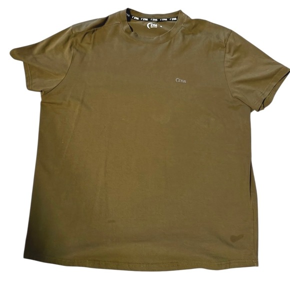 ZYIA Active Men Olive Green Graphic T Shirt XL Athletic Gym Workout Tee - Picture 4 of 5